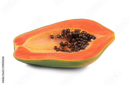 Papaya isolated on white backgroound.