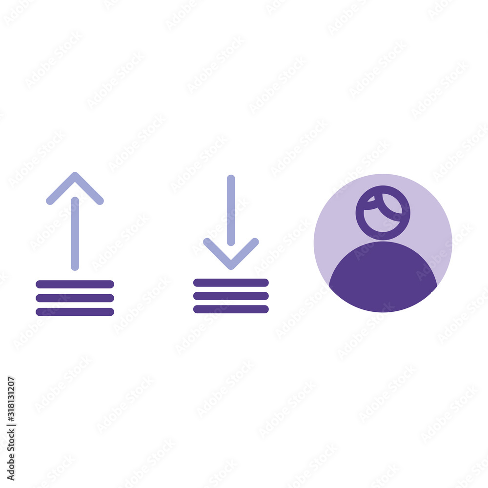Obraz premium Basic user interface icon set outline include control, option, switch, toggle, remove, garbage, delete, bin, trash, arrow, upload,transfer,cloud,download,help,fag,support,question,warning,caution