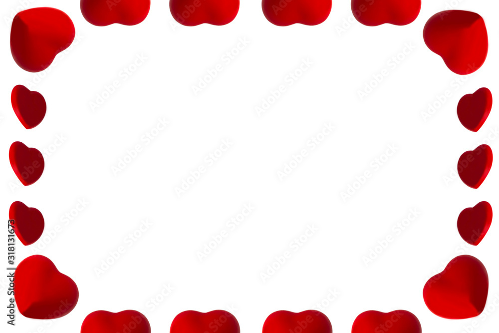 The red heart is a picture frame on white background. The red heart is a picture frame on white background.