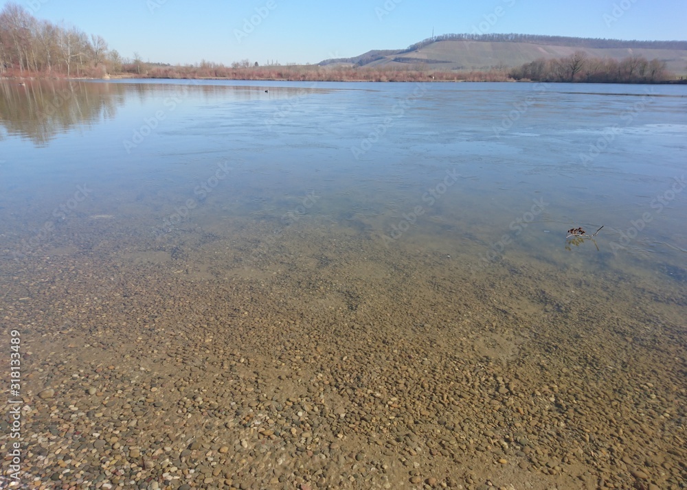 Pebble beach on the lake Pebble beach on the lake