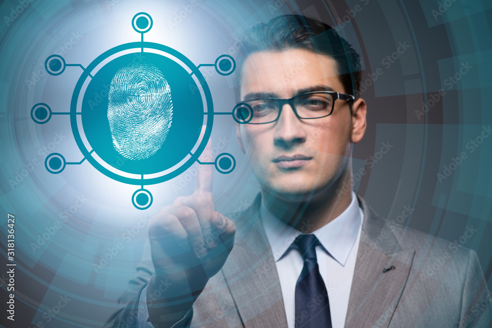 Biometrics security access concept with fingerprint Biometrics security access concept with fingerprint