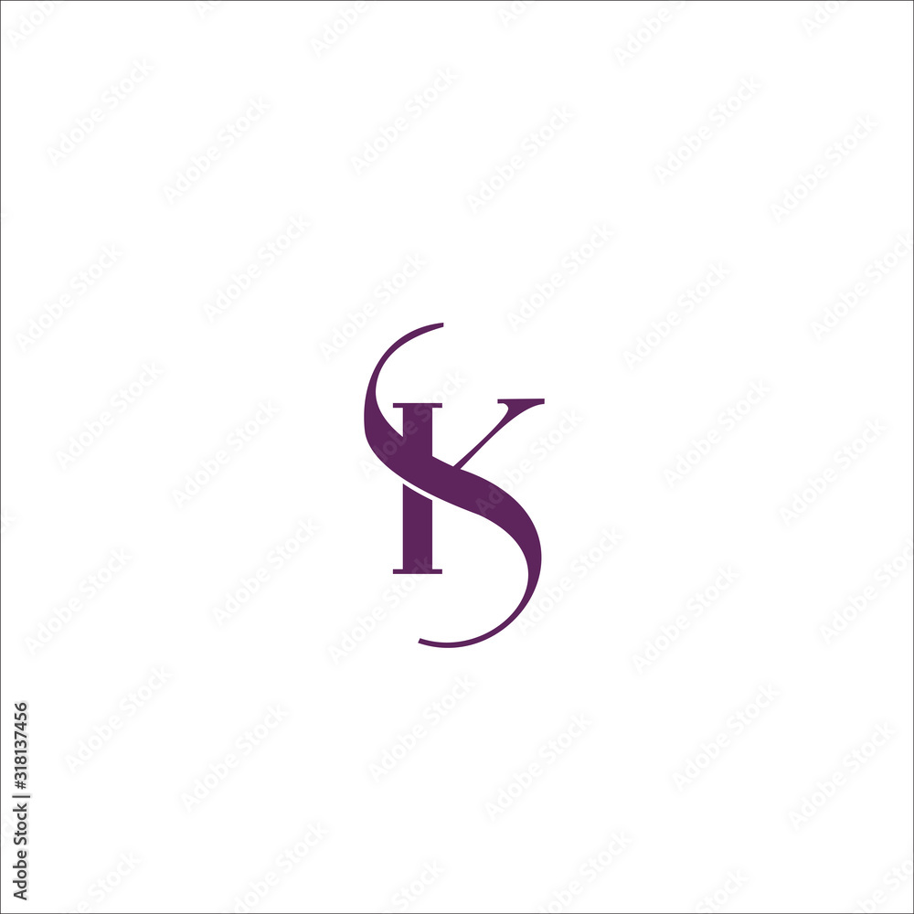 KS SK Letter Logo Design Stock Vector | Adobe Stock