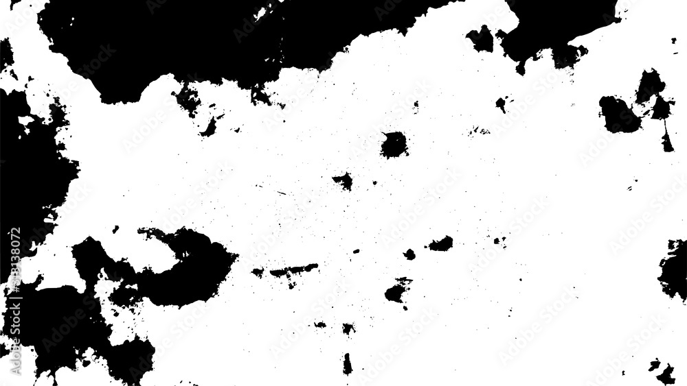 Grunge Texture. Black White Pattern. Peeling Paint. Vector Illustration