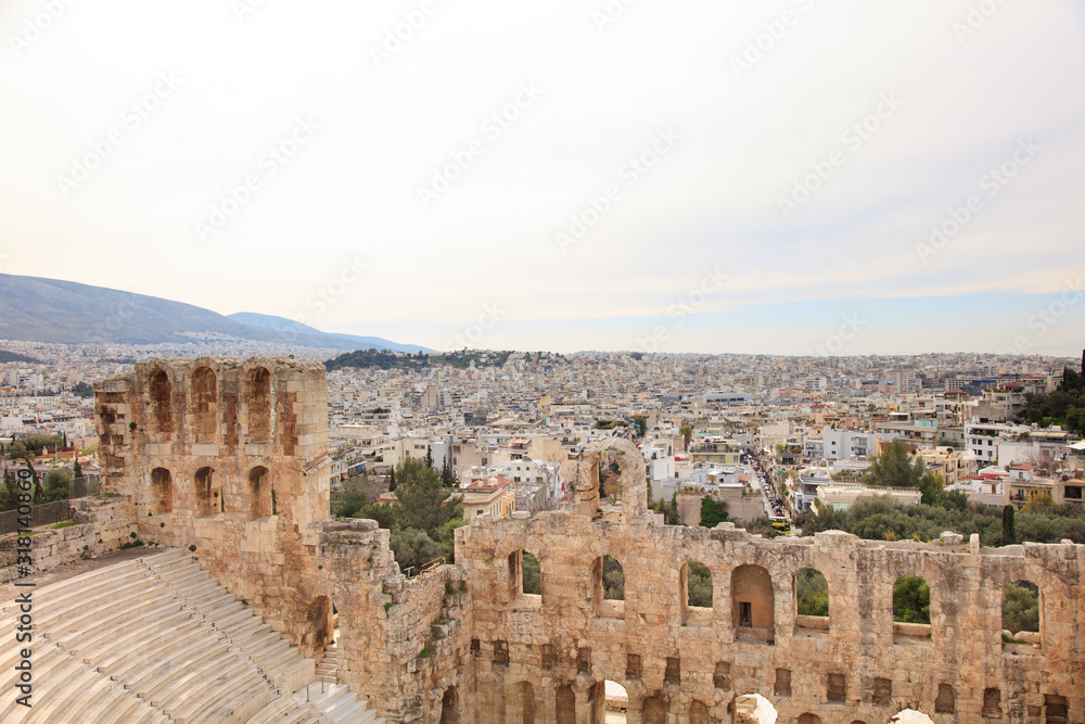 ギリシャ-パルテノン神殿の丘から見える街並み-	