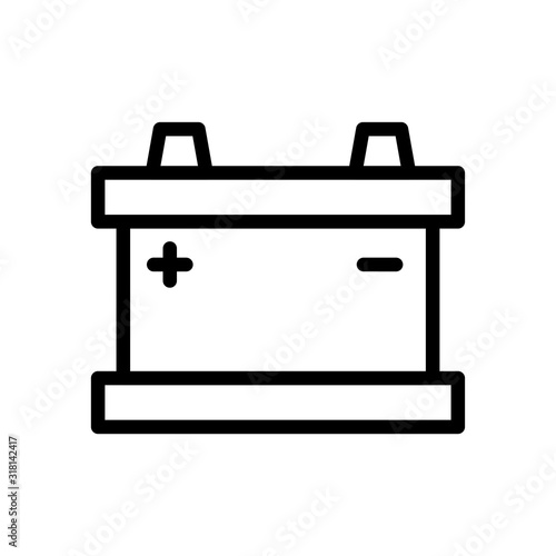 Car battery icon design template, vector icon designed in line style, editable stroke icon on white background, can be used for web and various needs of your project