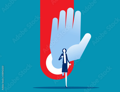 Run away from the trap. Catching business people concept, Vector illustration cartoon style design