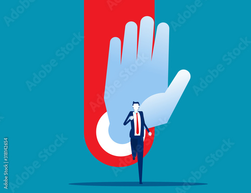 Run away from the trap. Catching business people concept, Vector illustration cartoon style design