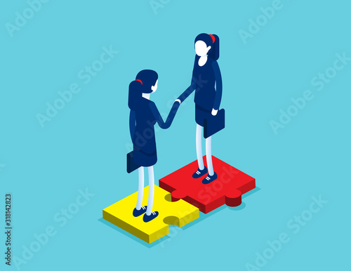Career on company for leadership corporate as a success to cooperate for a meeting. Partners agreement concept. Contract or partnership