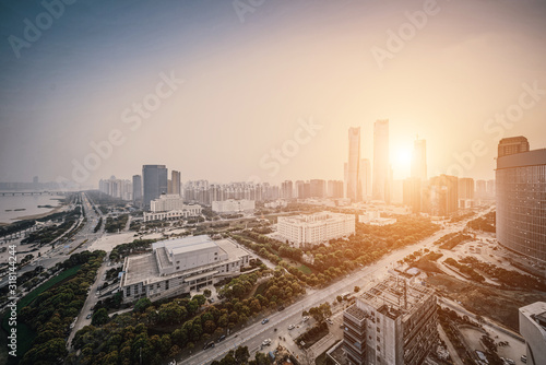 Aerial view of the big city, China Nanchang