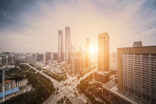 Aerial view of the big city  China Nanchang