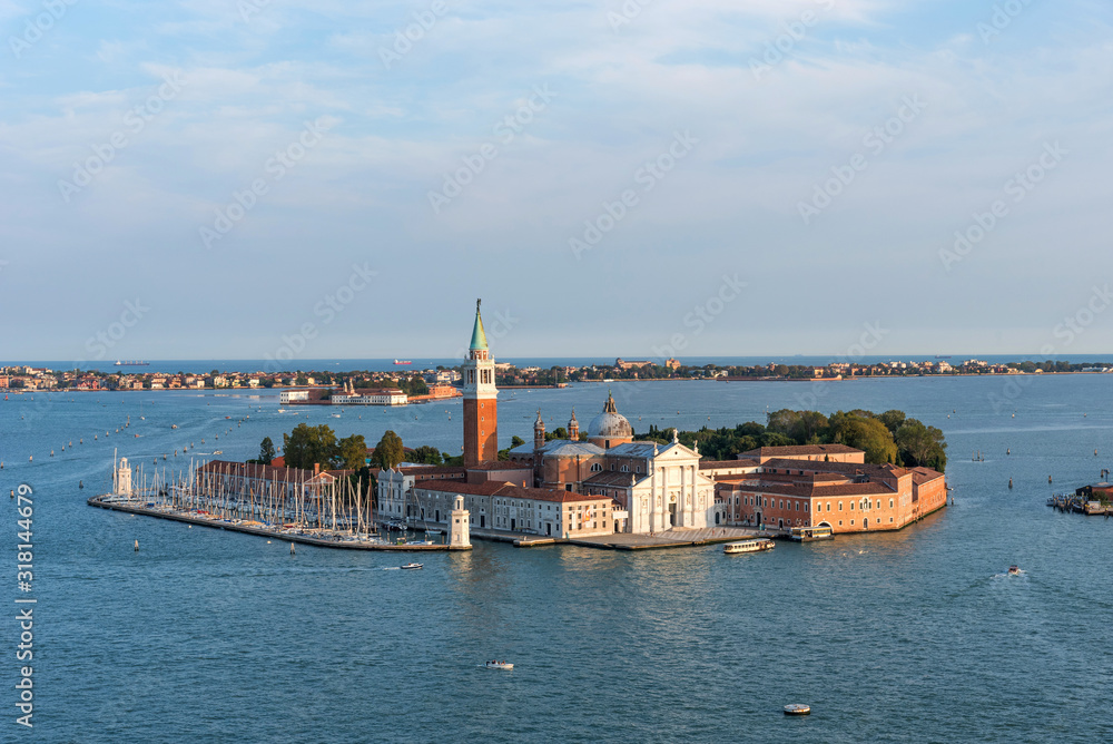 Picturesque panoramic view of San Giorgio Maggiore in Venice, Italy.