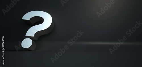 Question mark black and silver