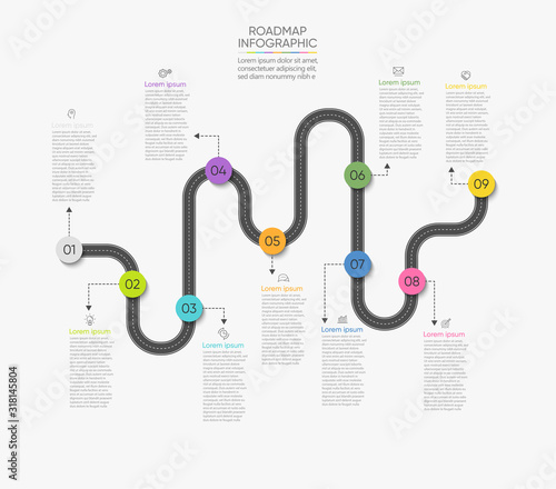 Business road map timeline infographic icons designed for abstract background template milestone element modern diagram process technology digital marketing data presentation chart Vector illustration
