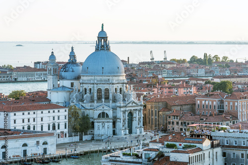 Aerial view of the Venice with Basilica di Santa Maria della Salute in Italy. © Ekaterina Loginova