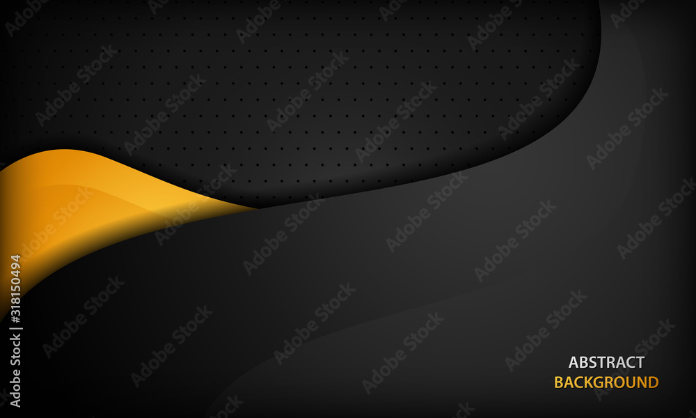 Fototapeta premium Black and orange corporate background. Texture with dark metal pattern. Vector illustration.