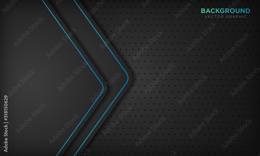 Black abstract background with blue line decoration. Modern technology concept. Vector illustration. Black abstract background with blue line decoration. Modern technology concept. Vector illustration.