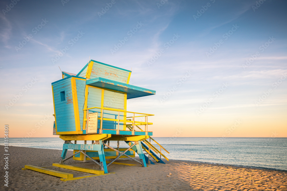 Lifeguard booth in Miami Beach Lifeguard booth in Miami Beach