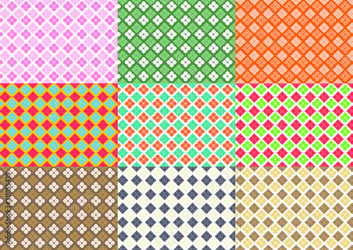 seamless geometric pattern background set