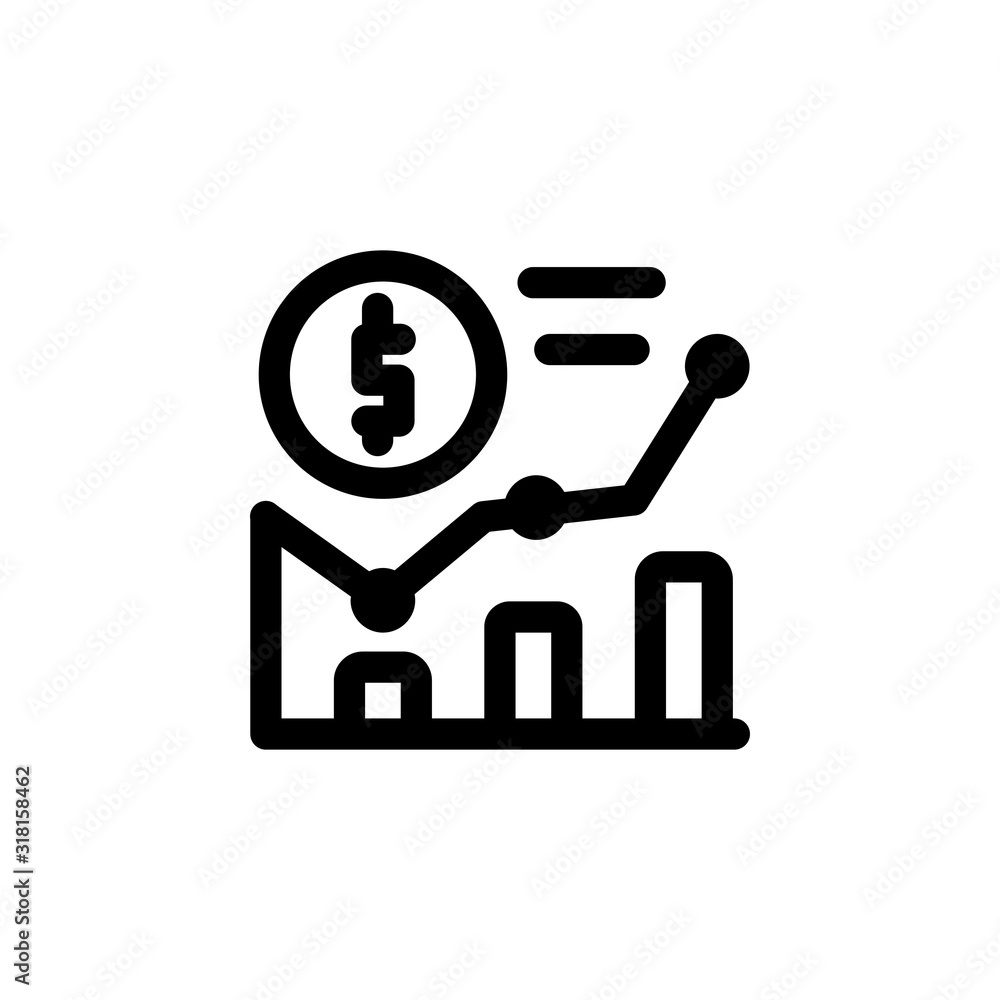 finance icon, statistic icon design line style. Perfect for application, web, logo and presentation template finance icon, statistic icon design line style. Perfect for application, web, logo and presentation template