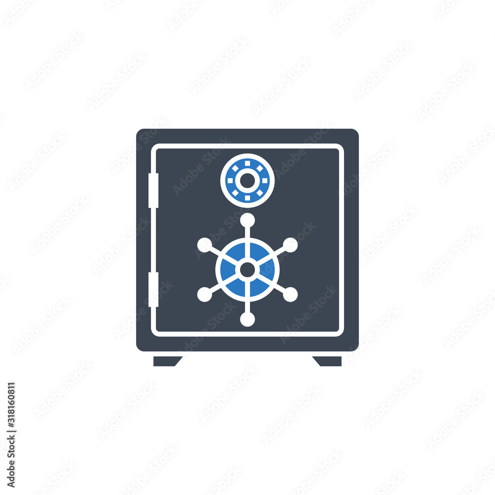 Safe related vector glyph icon.