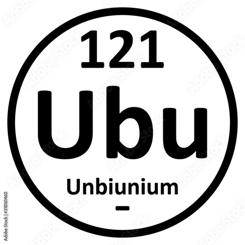Periodic table element unbinilium icon.