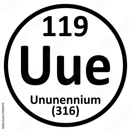 Periodic table element ununennium icon.