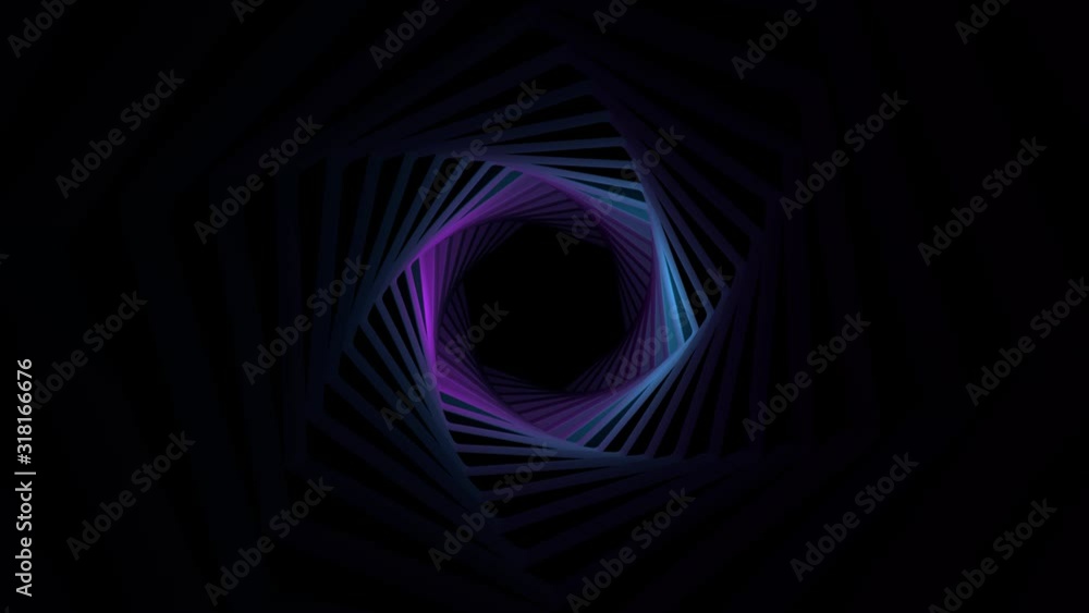 Duotone 3d render background with shining light inside dark geometry corridor. Loopable animation. Duotone 3d render background with shining light inside dark geometry corridor. Loopable animation.