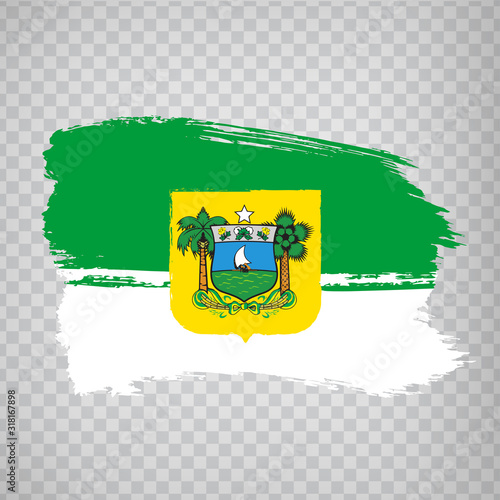 Flag of  Rio Grande do Norte from brush strokes. Federal Republic of Brazil. Flag Rio Grande do Norte of Brazil on transparent background for your web site design, logo, app, UI. Brazil. EPS10.