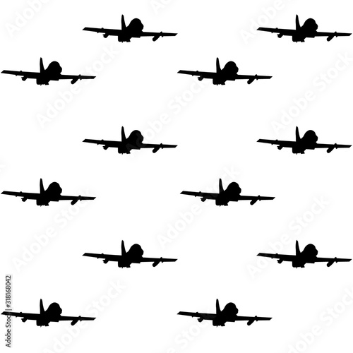 Military fighter jet seamless pattern