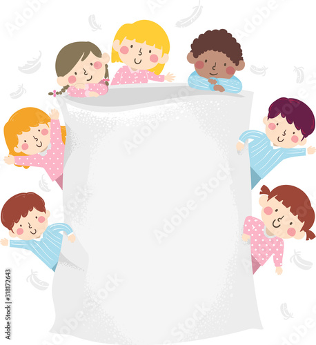 Kids Pajama Pillow Frame Illustration