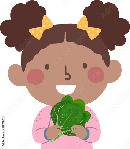 Kid Girl Spinach Super Food...