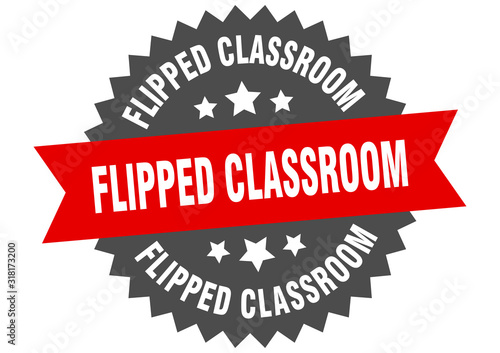 flipped classroom sign. flipped classroom circular band label. round flipped classroom sticker