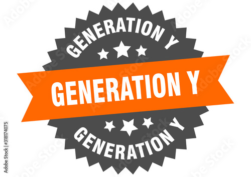 generation y sign. generation y circular band label. round generation y sticker