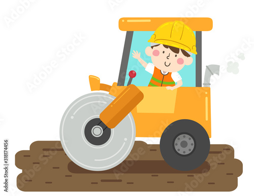 Kid Boy Construction Road R...