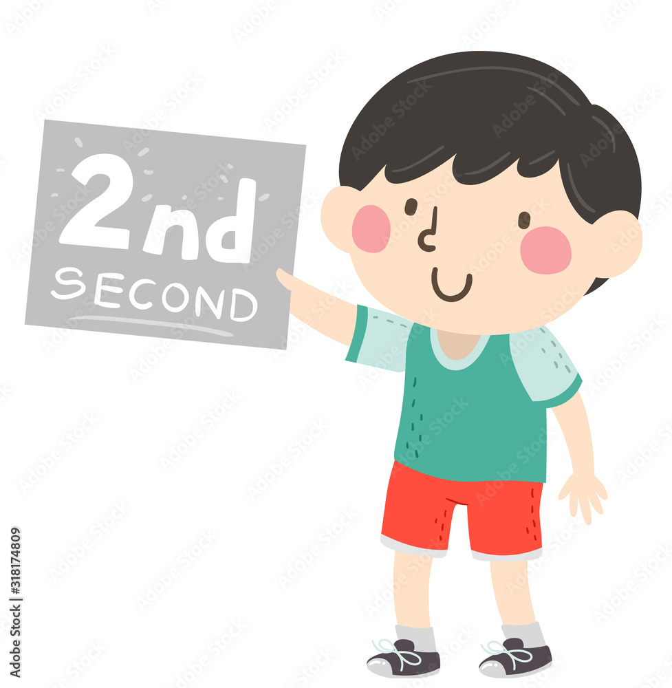 Kid Boy Second Sign Illustration Kid Boy Second Sign Illustration