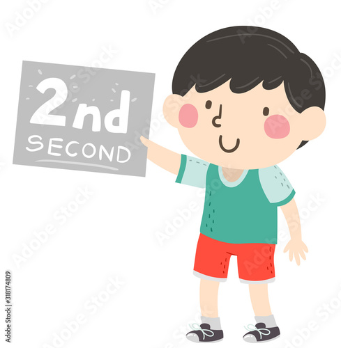 Kid Boy Second Sign Illustr...