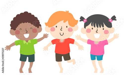 Kids Stand On Your Toes Illustration