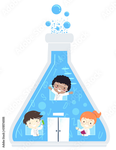 Kids Scientists Glass Flask Laboratory Building