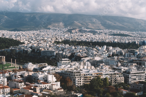 Athens, Greece - Dec 20, 2019: The view from Acropolis to Athens © fazon