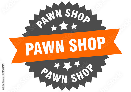 pawn shop sign. pawn shop circular band label. round pawn shop sticker