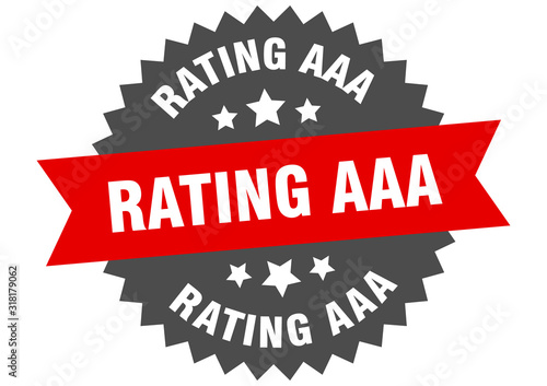 rating aaa sign. rating aaa circular band label. round rating aaa sticker