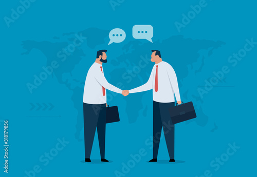 Global collaboration concept. Corporate and cooperative business vector illustration.