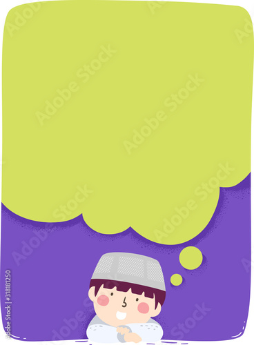 Kid Boy Muslim Day Dream Illustration