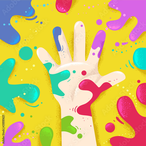 Hand Right Splat Colors Illustration © BNP Design Studio