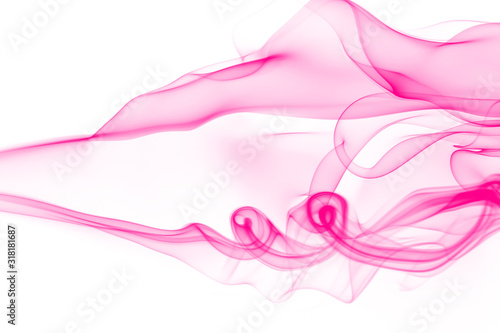 Beautiful pink smoke abstract on white background. ink water color