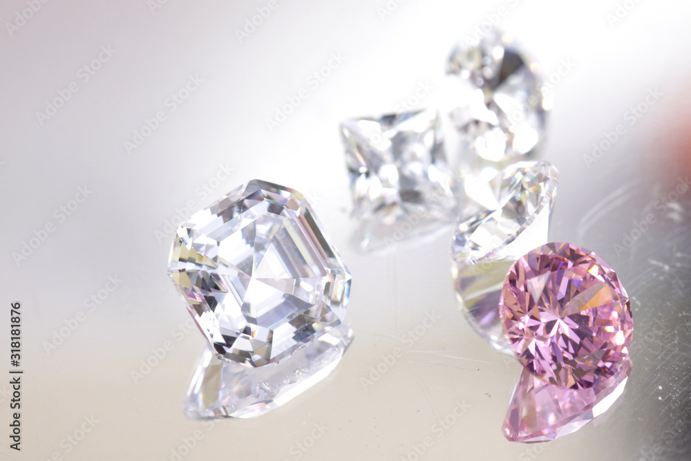 Close up shot of beautiful color zircon diamond beads for jewelry Close up shot of beautiful color zircon diamond beads for jewelry