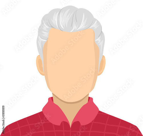 Senior Man Blank Face Illustration