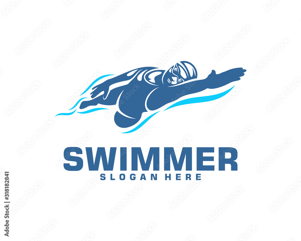 Swimming logo designs vector, Creative Swimmer logo Vector Swimming logo designs vector, Creative Swimmer logo Vector