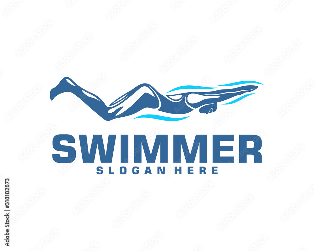 Swimming logo designs vector, Creative Swimmer logo Vector Swimming logo designs vector, Creative Swimmer logo Vector