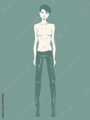 Woman Androgyny Illustration